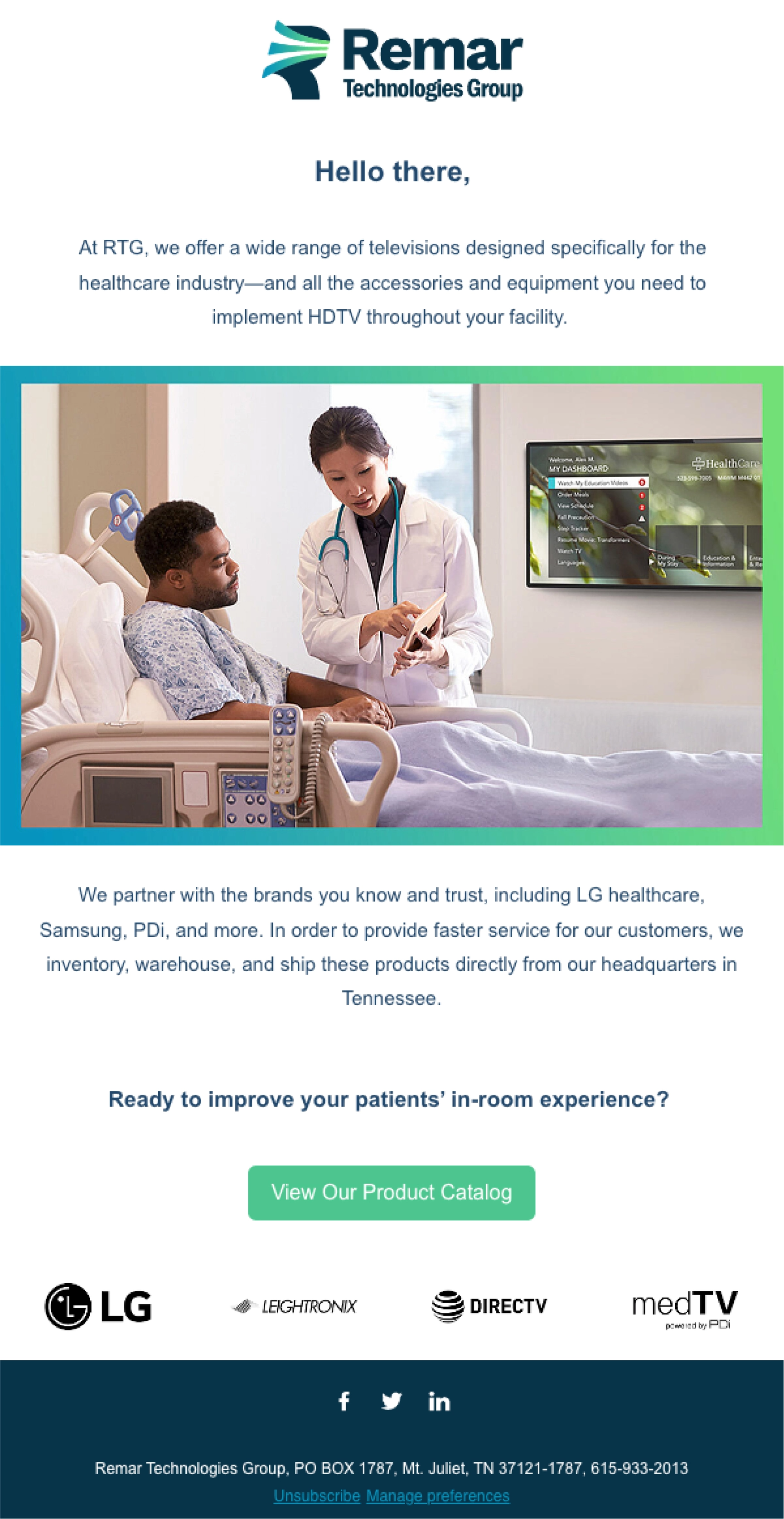 Remar Technologies Group Hospital email design